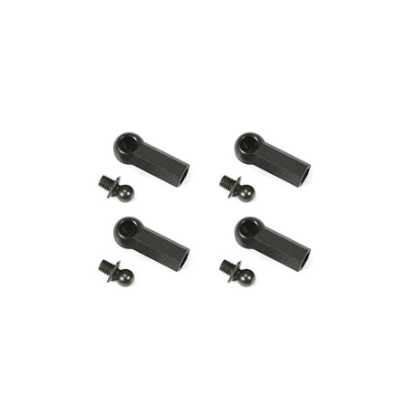 TEAM MAGIC 115025BK 4mm Short neck ball stud ball cup (4pcs)