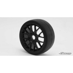 Sweep 1:8 GT Tires 40 Shore Slick Pre-Glued Black Wheel (2 pcs)