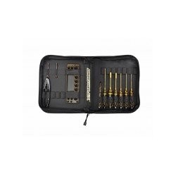 Arrowmax Toolset For 1/10 Electric Touring Cars (11pcs) With Tools Bag Black Golden